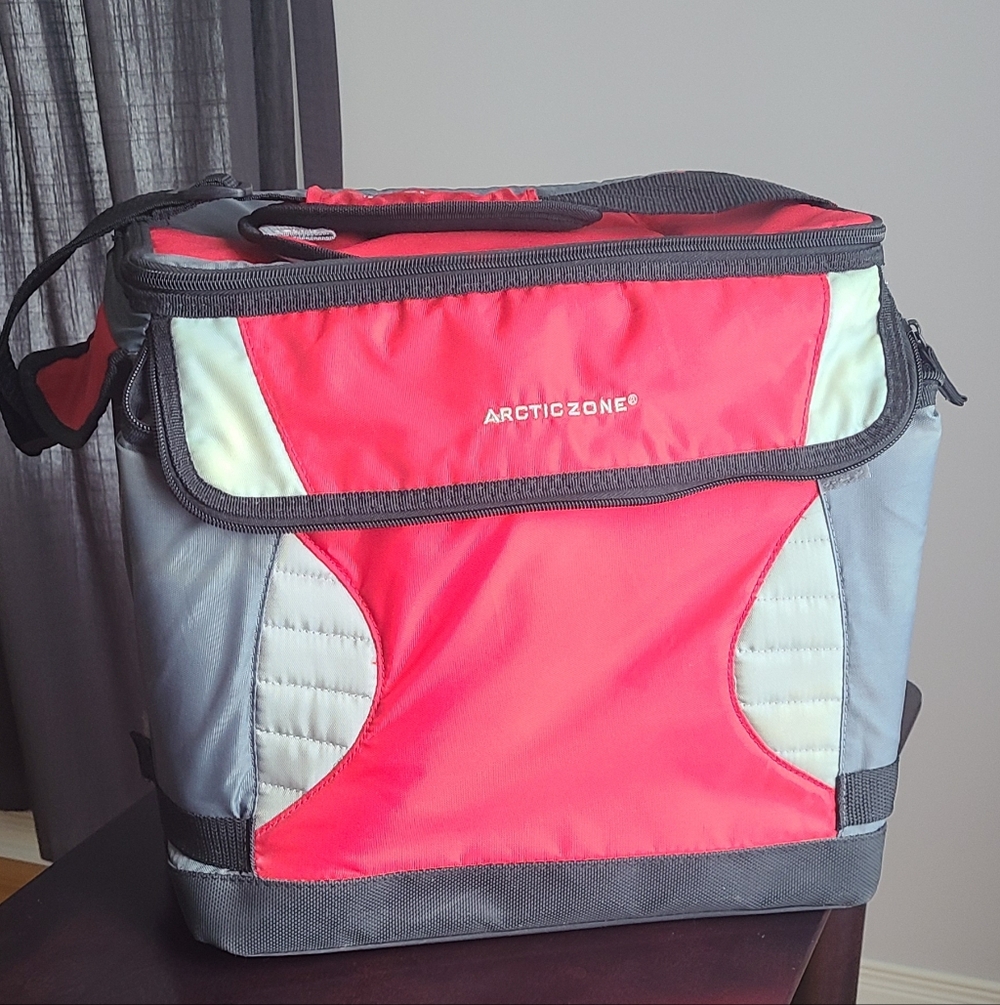 Arctic Zone Red and Gray Insulated Cooler Bag